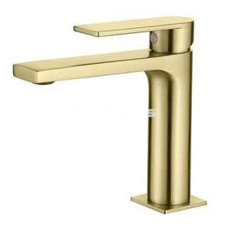 Grifo de lavabo ALPHA en oro cepillado - Imagen 1
